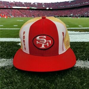 San Francisco 49ers Superbowl Snapback Mesh Trucker Hat Cap AJD Lucky Stripes